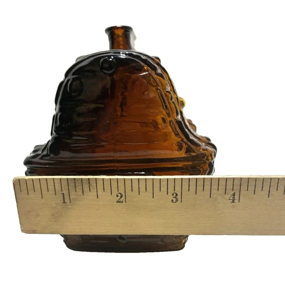 Anchor Hocking Pirate Treasure Chest Coin Bank Dark Amber Glass  - 1960s Unique!